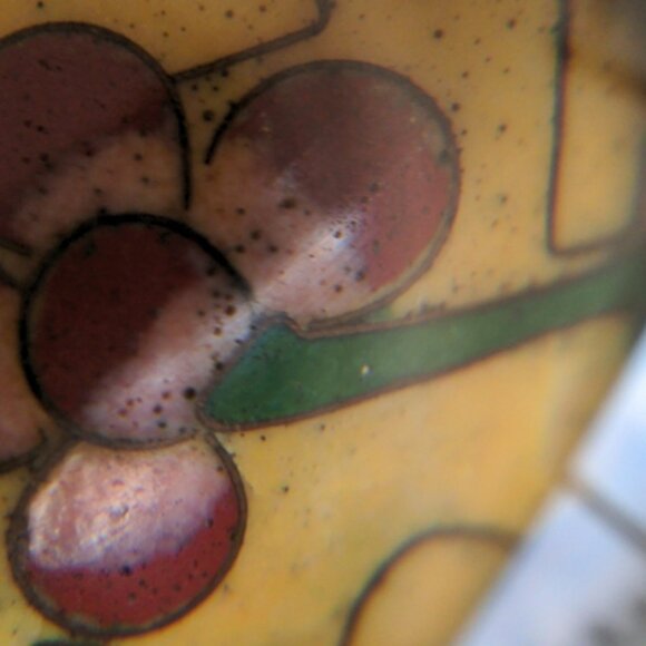 Vintage Real Glass Cloisonne Floral Vase Chinese Antiques - Picture 9 of 11